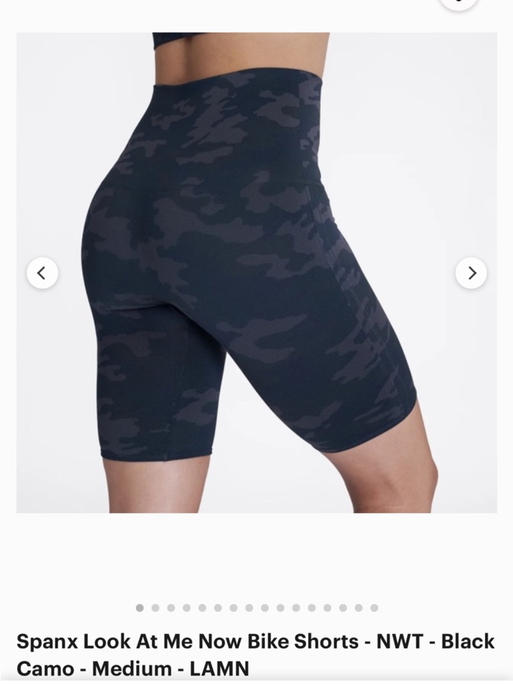 SPANX Look At Me Now Bike Shorts High-Waist Camo - Black & Dark Gray